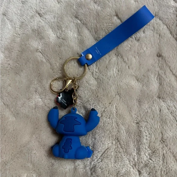 Blue Stitch Keychain with Gold Accents - Picture 2 of 2